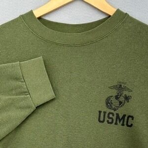 VTG USMC United States Marine Corps Leadership Corps Sweatshirt Olive Green SZ S
